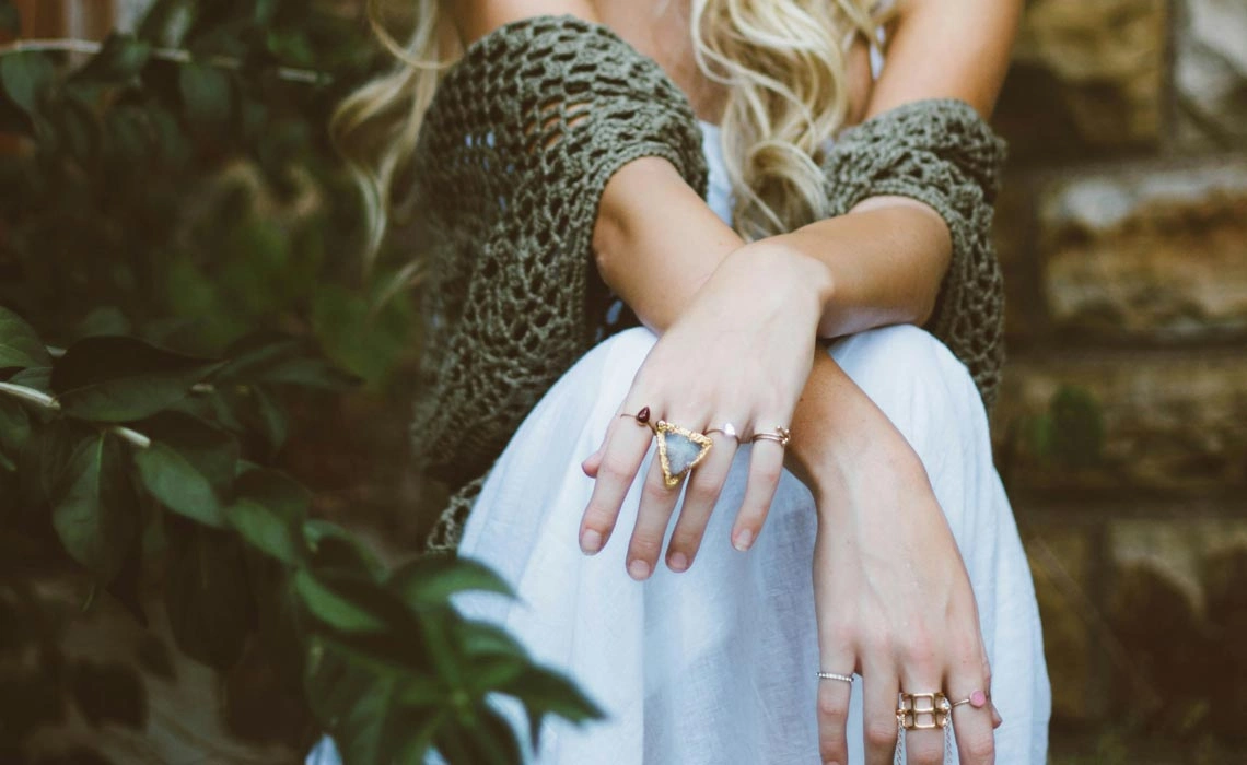Woman sitting outdoors