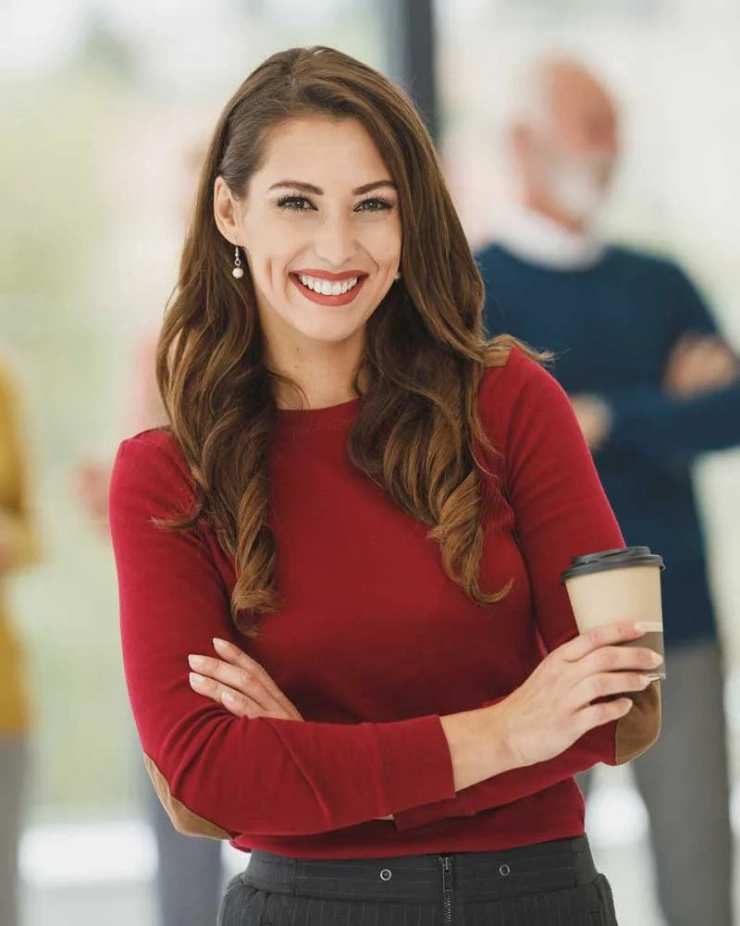 woman in red