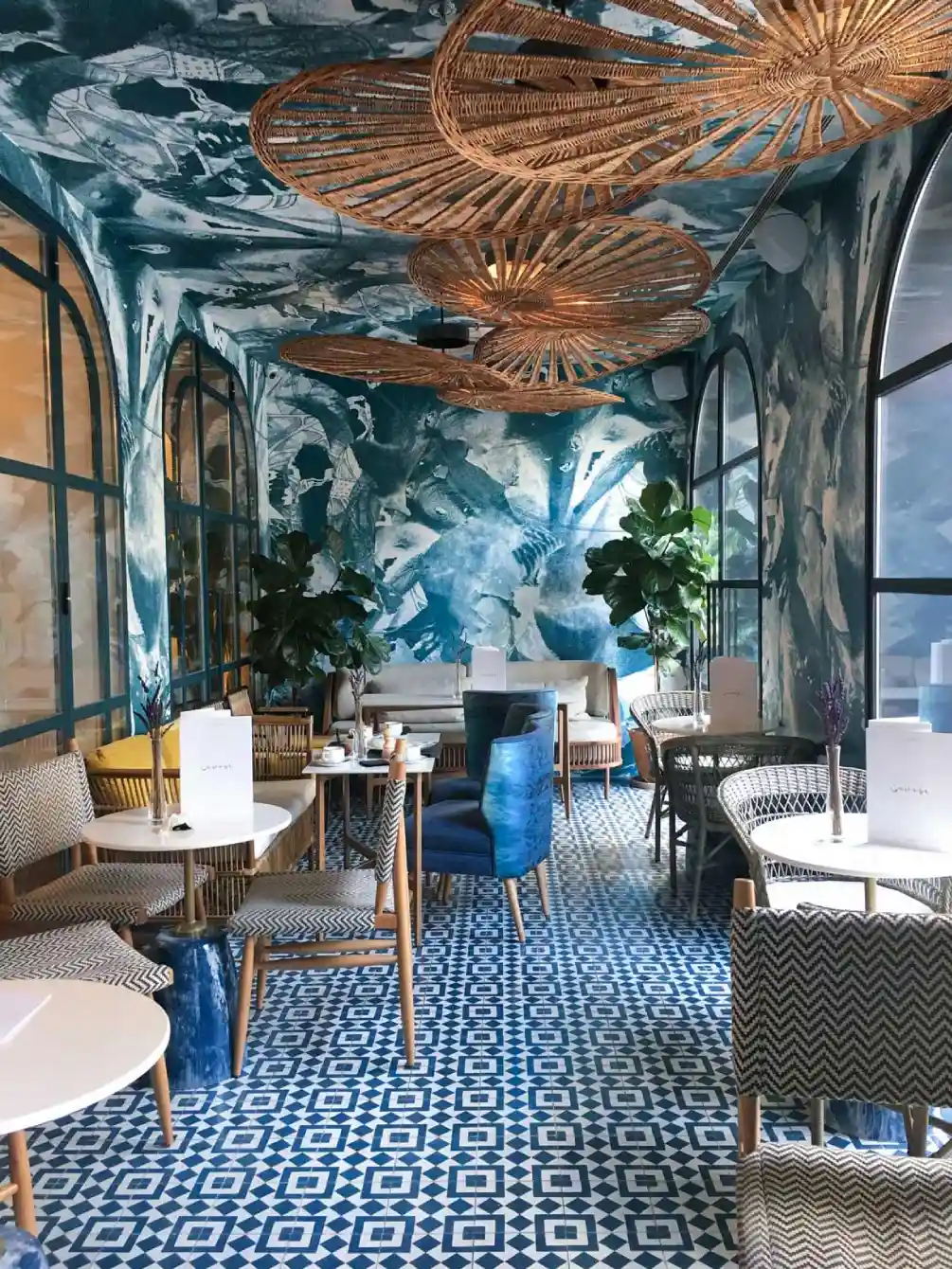 restaurant blue interior