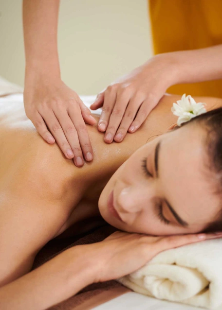 girl relaxing during massage