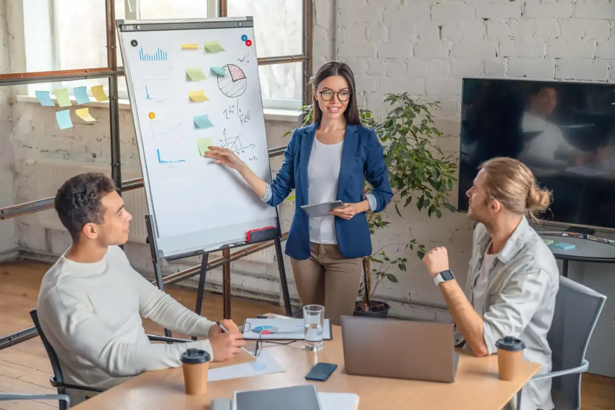 creative business team discussing while working