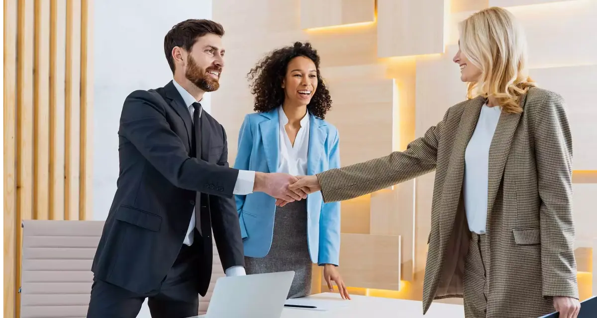 group of multiethnic businesspeople shaking hands