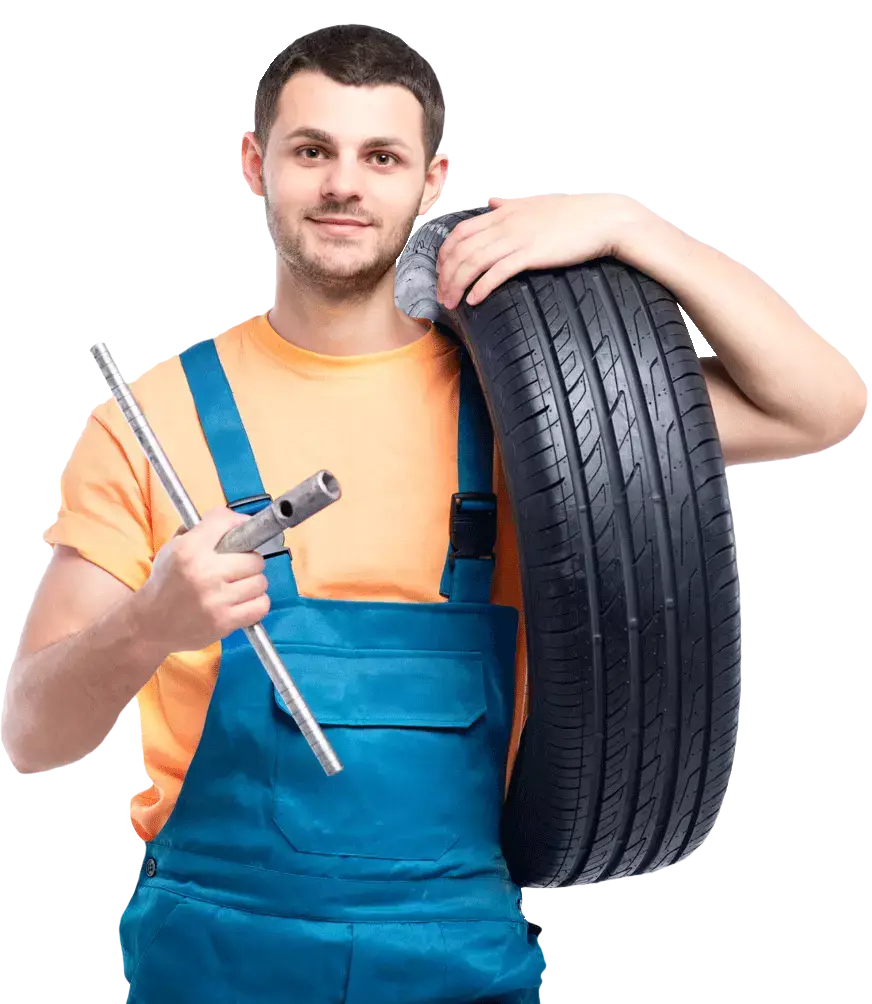tire in hand mechanic