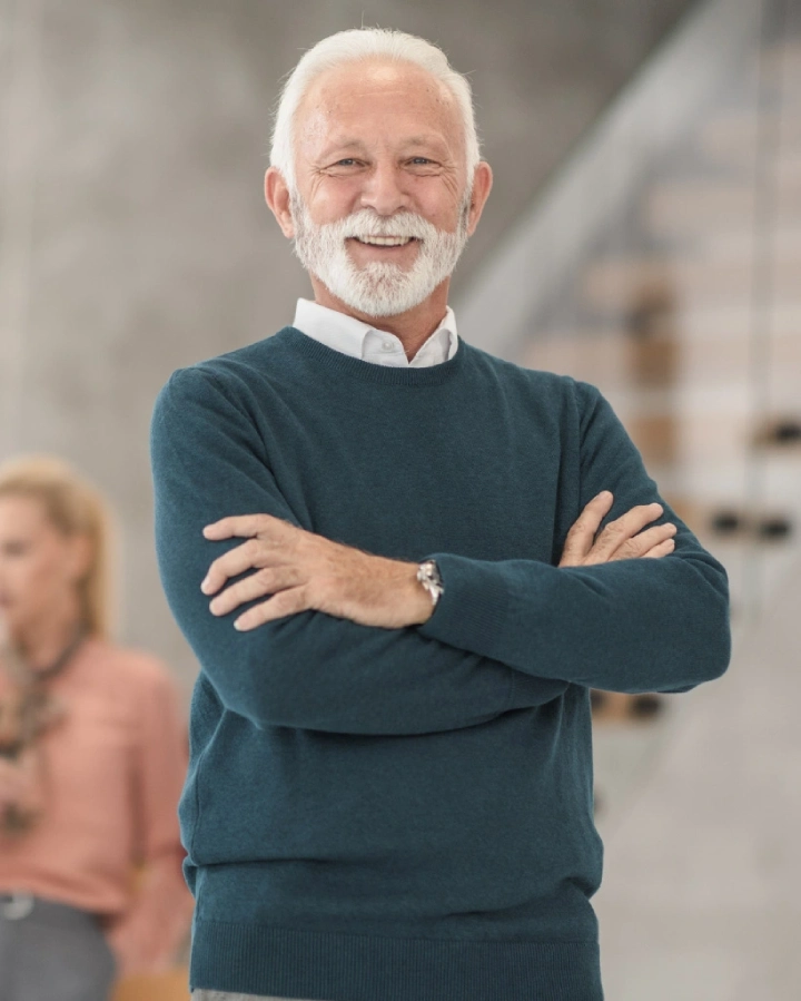 old man potrait at office
