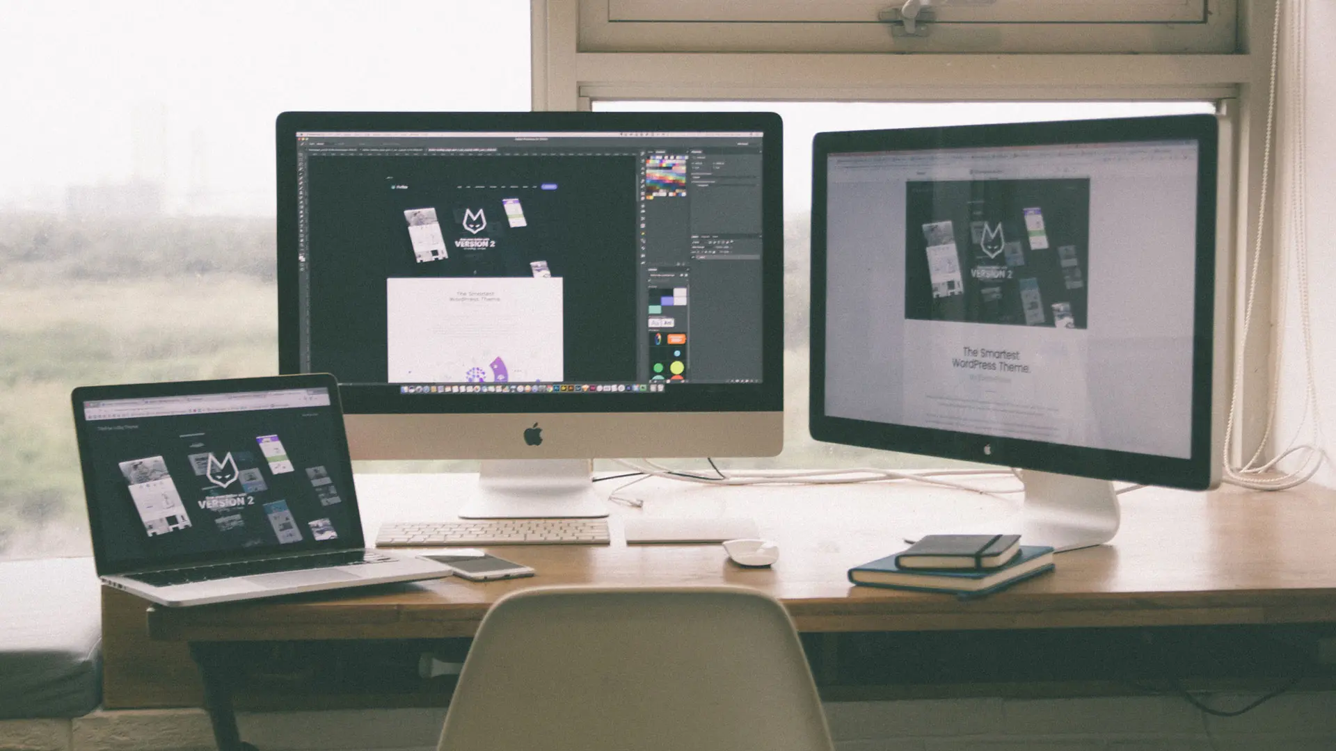 laptop desk smartphone